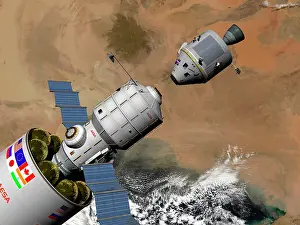 Module: A command module prepares to dock with a Phobos mission ?
