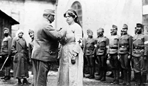 Bukovina: The commander of a field hospital awards the Silver Merit Cr