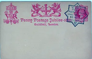 Carmine: Commemoration Postcard Penny Postage Jubilee