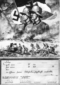 Conscription: Commemorative certificate for the military service in th