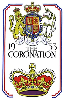 Droit: Commemorative postcard for the Coronation of Queen Elizabeth