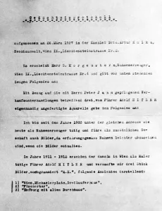 Bought: Commemorative protocol - purchase of 3 pictures of Hitler