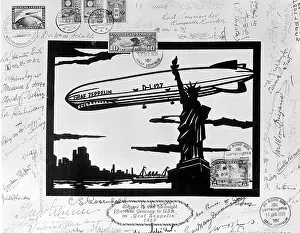 Postmarks: Commemorative sheet of the round the world flight of Graf Z