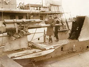 Brownlow: Commodore Keyes with journalist on submarine, WW1