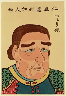 Initiated: Commodore Matthew Perry, Japanese Print, 1854