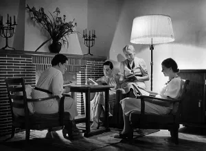 Fireside: Common room of the Reichsbraeuteschule Schwanenwerder, 1930s