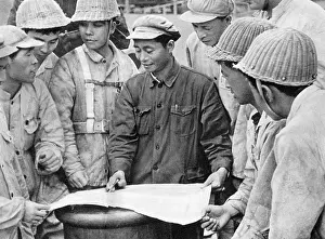 Communist China - shipbuilding yard workers