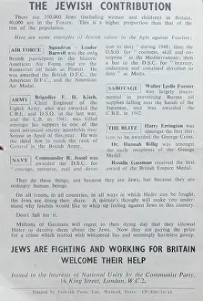 Faiths: Communist Party Leaflet - The Jewish Contribution