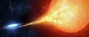 Donor: A compact object, or a black hole, is seen ripping off gas ?