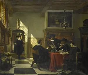 Browns: Company in 17th Garb at a Table with a Nautilus Cup