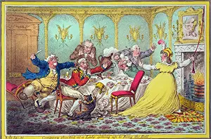 Parlor: Company shocked at a lady getting up to ring the bell