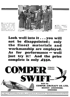 Comper: Comper Swift G-ABPE 1932 Advert