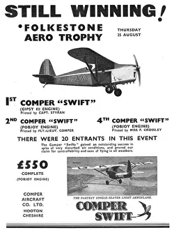 Comper: Comper Swift - Winner Folkestone Aero Trophy. G-ABWW