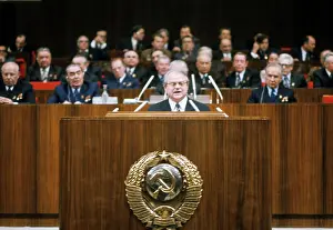 Khrennikov: Composer Tikhon Khrennikov at 25th Congress of CPSU, 1976