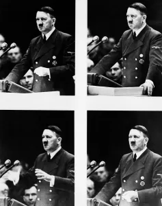 Despot: Composite of 4 Poses of Adolf Hitler Speaking to Rally in