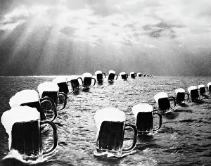 Suds: Composite Photograph Mugs Of Beer