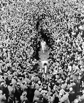 Applaud: Compton and Edrich leave the Oval pitch, 1953