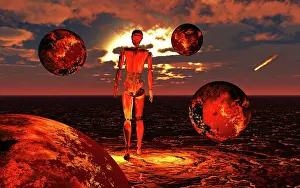 Asteroid: A conceptual science fiction image, depicting