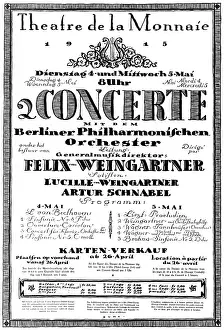 Monnaie: Concert programme from occupied Belgium, 1915