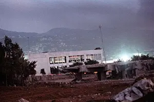 Peacekeepers: Concrete slabs and rubble remains of the ?