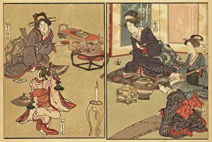 Shoji: Concubine (mekake) of a high-ranking man watching a dancer