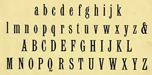Typography: Condensed alphabet, upper and lower case A-Z