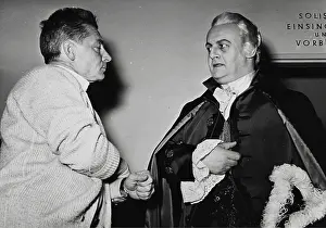 Gobbi: The conductor Herbert von Karajan (left) and the opera s