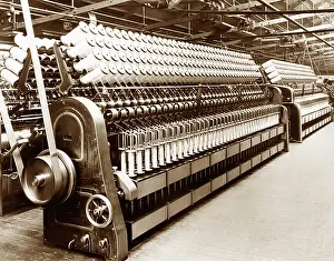 Roving: Cone Roving machines in a woollen mill in Bradford
