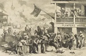 Nast: Confederate guerrilla raid in a western town