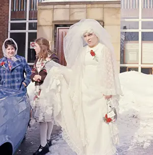 Weddings: Confetti In The Snow. Guisbrough 1970s