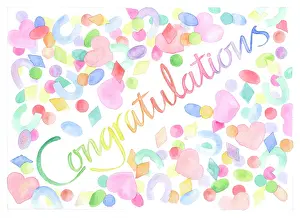 Confetti: Confetti surrounding Congratulations