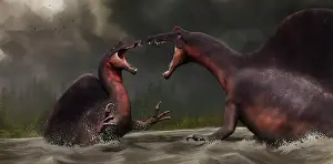 Splashing: Confrontation between two Spinosaurus aegyptiacus