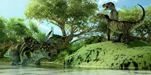 Howling: Confrontation between two Tyrannosaurus Rex and a ?