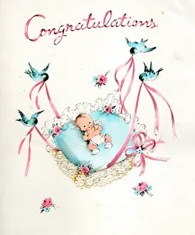 Ribbons: Congratulations card, arrival of new baby