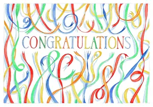 Mckeown: Congratulations design with coloured ribbons