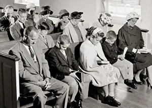 Churchgoing: Congregation of Devout Men Women and Children