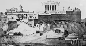 Town & Country Planning: Conjectural restoration of the Acropolis, Athens, Greece