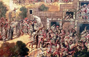 Pull: Conquest of Mexico (1519). attempt to pull down the cross fa