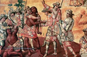 Conqueror: Conquest of Mexico (1519). Conquerors cutting the hands of t