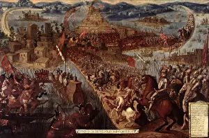 Texcoco: THE CONQUEST OF TENOCHTITLAN, by unknown 17th