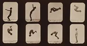 Somersault: Consecutive images of a man doing a back ?