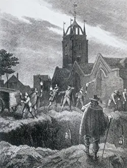 Plague: Consigning bodies of the plague to a communal