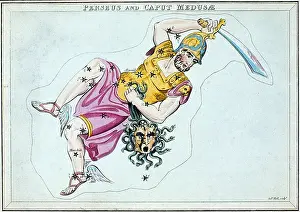 Constellation: Constellation of Perseus, showing him carrying