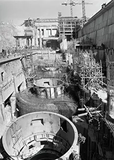 Aswan: Construction of Aswan hydropower station, 1967