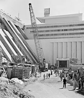 Aswan: Construction of Aswan hydropower station, 1968
