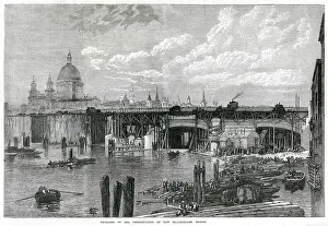 Cubitt: Construction of Blackfriars Bridge 1868