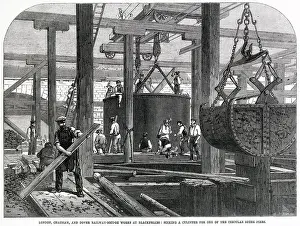 Blackfriars: Construction of Blackfriars Railway Bridge 1863