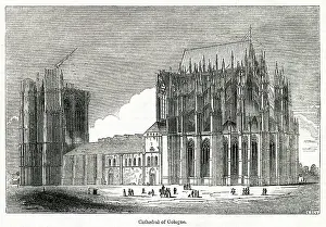 Koln: Construction of Cologne Cathedral, Germany