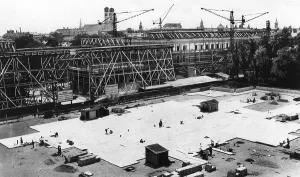 Koenigsplatz: Construction of the Fuehrerhaus on Koenigsplatz in Munic