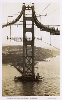 Suspending: Construction of the Golden Gate Bridge, San Francisco, USA
